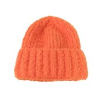 Korean Version of Women's Wool Hat Fashionable and Versatile  Big Head  Ear Protection  Cold Cold Hat  Solid Color Simple Hat average size red