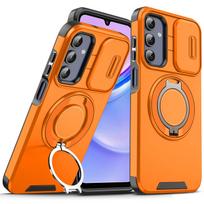 Prabangus šarvuotas telefono dėklas, skirtas Samsung Galaxy A05s A04s A13 A23 A15 A25 A35 A55, su magnetiniu laikikliu, objektyvo apsauga, smūgiams atsparus dangtelis Galaxy A05 oranžinė