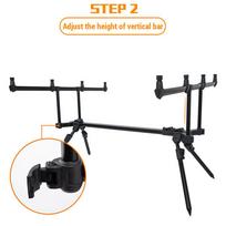 Adjustable Retractable Carp Fishing Rod Pod Stand Holder Fishing Pole Pod Stand black
