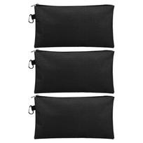 3Pcs Tool Pouch Zipper Bag Small Tool Bag with Carabiner Multipurpose Storage Organizer Pouch Organizer Replacement black