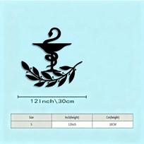 Caduceus Staff of Hermes Metal Wall Sculpture Art Vintage Medical Symbol Gift for Clinic Garden įvairiaspalvis