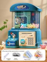 Large Claw Machine Christmas Gifts for Kids Arcade Game with Prizes Candy Toy with Lights Sound XMAS mėlyna
