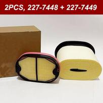 2 VNT. Oro filtras Caterpillar CAT 416D OEM 2277448 2277449 227-7448 227-7449 252-5001 252-5002 2525001 2525002 P608766 P785965 2PCS