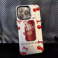 Fshion Dr-P-Peppers Drink Phone Case For iPhone 16,15,14,13,12,11,8,7,Pro,Max,Plus,Mini,XS,SE Anti Fall Black Matte Hard iPhone17promax gray