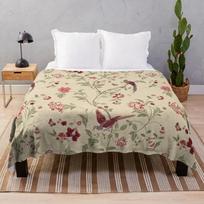 Laura Ashley gėlės paukščiai Pledas prabangus dizainerio sunkus miegui Pledai 100X150CM white