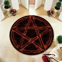 Mistiški simboliai Velnias ir Vegvisir kilimai Gotikinis pentagrama ir Vikingų kompasas kilimai Unikalūs grindų kilimėliai svetainės dekoravimui 120cm