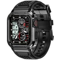 Nerūdijančio plieno dėklo dangtelis Apple Watch 38/40/41 42/44 45 46 49mm Iwatch 6/7/8/10 laikrodžiams Sportinis silikoninis dirželis Modifikavimo rinkinys 42/44MM juoda