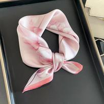 Tikro šilko kvadratinė skara moterims su raštu Natūrali galvos skara Moteriška plaukams, rankoms, riešui Foulard Pavasarinė bandana Echarpe Real Silk 53x53cm white