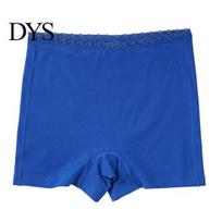 Anti-leak Period Panties Women Menstrual Underpants Double-Layer Protection Mid Waist Lace Trim Slim Fit Underwear High Elasticity Safety Pants XS blue