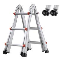 VEVOR Telescoping Ladder A Frame, 9.5 FT Compact Aluminum Extension Ladder, Multi-Function Portable Collapsible RV Ladder 51.5 x 20 x 92.5 cm