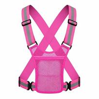 Adjustable Elastic Hi Vis Vest with Pockets Safety Vest Jacket  for Running Cycling fluorescencinė žalia spalva