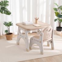 Plastikinis kėdutė su rankena tvirta vaikams atspari dėvėjimuisi darželiui Khaki_Upgraded Chair gray