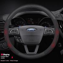 Ford Focus F150 Mondeo Fiesta Kuga Edge Ecosport Explorer Escape Fusion Carbon fiber Suede Car Steering Wheel Cover Accessories gray