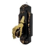 Fog Light and Sound Halloween Door Prop with Doorbell Activation and Flexible No-Drill Placement for Doorways, Flat Surfaces, or Tabletop Displays 1 black