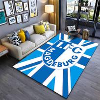 1.FC Magdeburg Union Design suitable as a non-slip mat for the living room or bedroom sofa 40x60cm( 15x23in ) gray