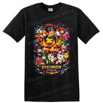Digimon Adventure T Shirt Anime DigiDestined Agumon Retro Graphic Tee Gift Fans XXXL black