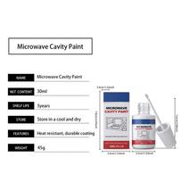 30ml Microwave Cavity Paint Touch Up, High Gloss Heat Resistant Appliance Repair Coating with Brush for Home Kitchen Dorm white