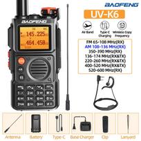 Baofeng UV-K6 Air Band Walkie Talkie Wireless Copy Frequency Multi Band Type-C Portable UHF VHF Long Rang UV5R Two Way Ham Radio