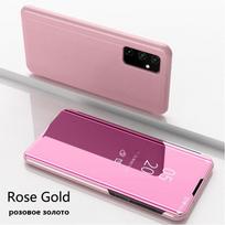 Išmanusis veidrodinis atverčiamas dėklas, skirtas Samsung Galaxy A53 A13 A52 A73 A33 A51 A12 A21s A50 A70 A32 A22 A71 A72 A42 A81 M21 A31 M12 A41 dangtelis Samsung A12 (A12 5G) rožinio aukso spalvos