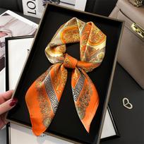 Prabangus temperamentas 70x70cm kvadratinis šalikas šilko šalikas spausdintas šalikas skara populiarūs šilko šalikai bandana kostiumas šalikas kaklaraištis krepšys 70X70cm orange