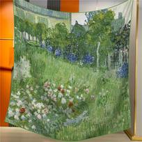 POBING Šilko Kašmyro Šalikas Moteriški Rankomis Rantuoti Skaros Aliejinės Tapybos Kvadratiniai Šaliai Apklotai Ponios Bandana Dideli Hijabai Moteriški Skarelės 135CM x 135CM beige