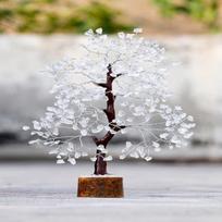 Skaidrus kvarcinis gyvybės medis čakros medis, viela Bonsai feng shui medis, pinigų medis namų dekoras, dvasinė dovana, svetainės dekoro priedai Sidabrinė viela white