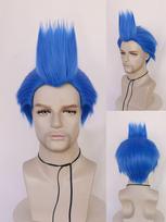 Sintetiniai Universalūs Anime Cosplay Perukai, Karščiui Atsparūs Perukai, Smaigalais Kirpti Sluoksniuoti Trumpų Tiesių Plaukų Perukai Vakarėliui Helovino Perukas Blue-12inches gray