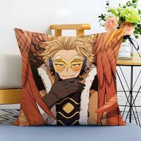 Anime M-My Hero Academia H-Hawks Pillow Case Anti-dustmite Invisible zipper Sofa Bed 20x20Inch beige
