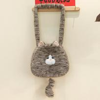 New Cat Cartoon Student Plush Grabbing Device Doll One-Shoulder Handheld Baby Birthday Variety Plush Bag Premium 35*35cm0.23kg beige