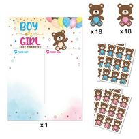 Boy or Girl Gender Reveal Voting Game Poster Board with Stickers Baby Gender Reveal Party Decoration Baby Shower Supplies white