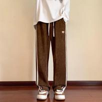 Baggy Striped Sweatpants for Men Straight-Leg Pants Fashion Hip Hop Streetwear Harajuku Trousers Casual Bottoms Y2K Male Clothes Plus Size XXXL kava