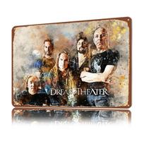 Dream Theater plakatas Retro D spausdinti metaliniai ženklai Individualus pakabinamas ant sienos Dovanų namams ir dekoravimui Žaidimų garažo dekoracijos 20x30cm（7.8x11.8inch） gray