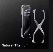 Metal Rimless Phone Case For iPhone 13 12 14 15 16 ProMax Aluminum Removable Heat Dissipation Armor Cover For IPHON 15 16 Promax For iPhone 14 black
