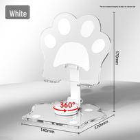 Cute Cartoon Cat Paw Foldable Phone & Tablet Holder for Desk or Dorm Use white