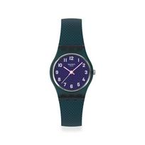 Swatch Lady Teal Weave Watch - Textured Pattern Series, Model LL127, Green Color, 3 ATM Water Resistant žalia