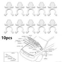 10Pcs For Nissan Bonnet Hood Support Prop Rod Holder Clips Retainer 65722-01E00 white