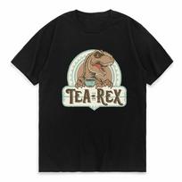 Funny Tea Rex T-Rex Dino Coffee Cartoon Kawaii Humor Graphic T-Shirt Unisex Casual Anime Cotton S white
