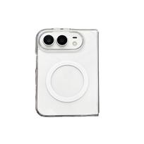 For iPhone 18 Fold iPhone Ultra Transparent Magnetic Phone Case With Wireless Charge Shockproof PC Cover Bumper Front Rear Funda iPhone Ultra white