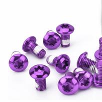 12pcs T25 Torx Head Disc Brake Rotor Screws M5x11.5mm Bicycle Screws Rotor Bolt  MTB Mountain Bike violetinė