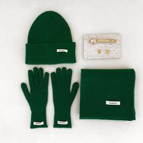 3 vnt. rinkinys Žieminė kepurė Šalikas Jutikliniai pirštinės Unisex Megztas Šiltas Beanie Kaklo mova Pirštinės Rinkinys Rudeniui Žiemai Lauko Kasdieniam dėvėjimui žalia
