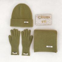 3 vnt. rinkinys Žieminė kepurė Šalikas Jutikliniai pirštinės Unisex Megztas Šiltas Beanie Kaklo mova Pirštinės Rinkinys Rudeniui Žiemai Lauko Kasdieniam dėvėjimui beige