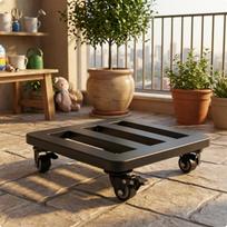 Rolling Plant Stand Square with Wheels Lockable for Gardeners, gray