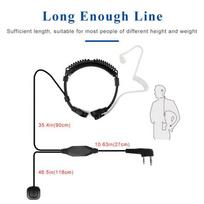 1 Set Walkie Talkie Headset With Throat Vibration Throat Microphone Throat Control Air Duct Ear Microphone Finger Ppt one size
