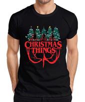 CHRISTMAS THINGS Stranger Christmas Demogorgon Kids Retro Mens T-Shirt 4XL brown