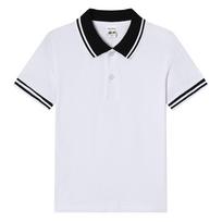 Balti medvilniniai trumpomis rankovėmis vaikiški polo marškinėliai su atvartu Size 6 - Height 100cm white