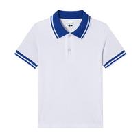 Balti medvilniniai trumpomis rankovėmis vaikiški polo marškinėliai su atvartu Size 14 - Height 125cm white