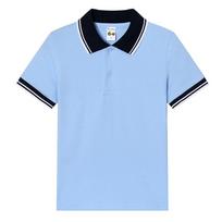 Balti medvilniniai trumpomis rankovėmis vaikiški polo marškinėliai su atvartu Size 8 - Height 105cm white