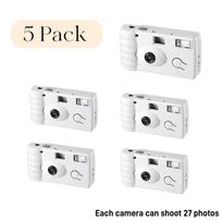 2-12 vnt. Vestuvių vienkartinis fotoaparatas Vienkartinis 35 mm juostinis fotoaparatas 27 kadrai Fotoaparatas su blykste jubiliejui, gimtadieniui, dovanai, vakarėliui, atostogoms white