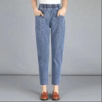 Baggy Mom's Harem Jeans Casual Vintage Denim Pants Women High Waist Vaqueros Oversized Cowboy Pantalo XS šviesiai mėlyna spalva