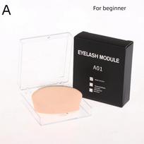 1pcs With Realistic Eyelash Extensions, Reusable Training Eyelid-Eyelash Extension Tool Eyelash Practice Silicone Model black